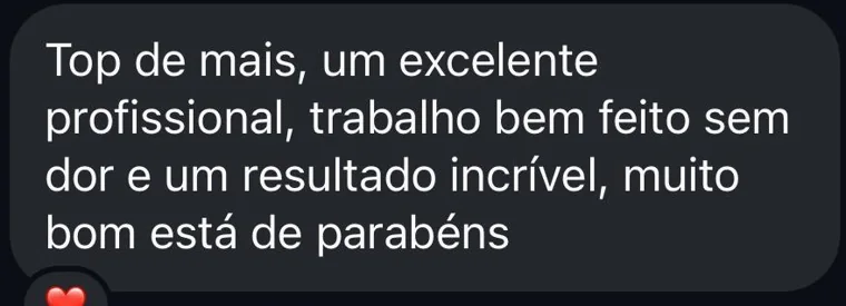 Depoimento de paciente da Clínica Odonto Face via redes sociais